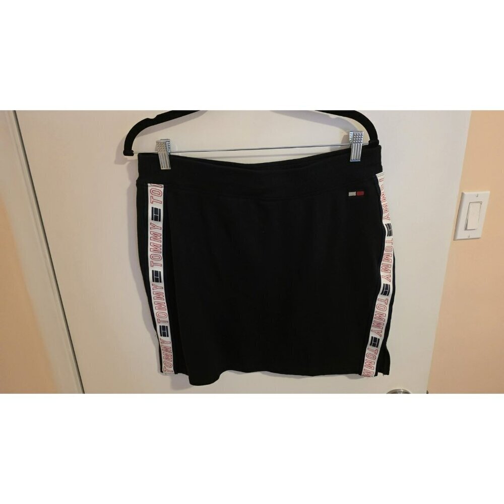 Tommy Hilfiger Sport Mini Skirt Black Womens Large Pickleball Tennis Casual Y2K